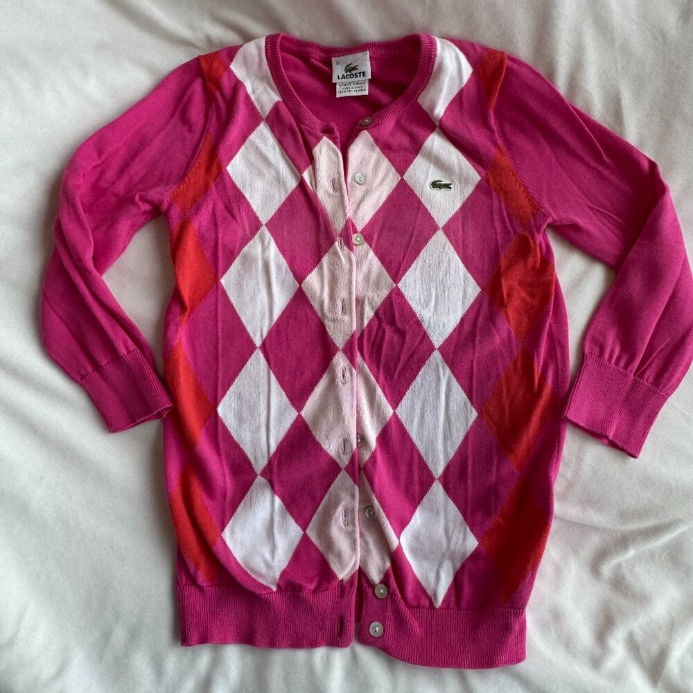 Lacoste Argyle Cardigan